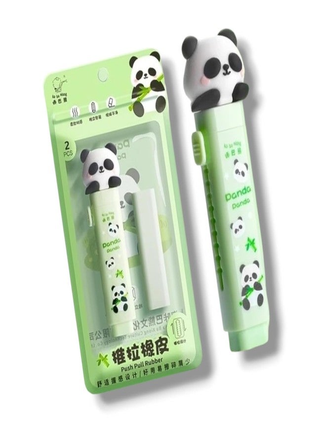 SWOPPERRY Eraser for Kids - Capybara Cutter Shaped Eraser Set | Fancy Rubber Erasers, Kawaii Stationery Set for School | Birthday Return Gift for Kids - Pack of 2 (Panda) - Image 2